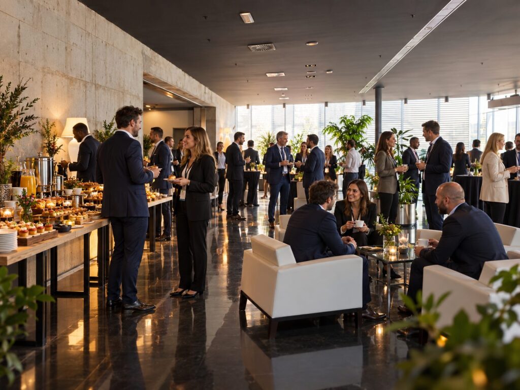 Recreación de networking con catering en la Sala VIP del BEC